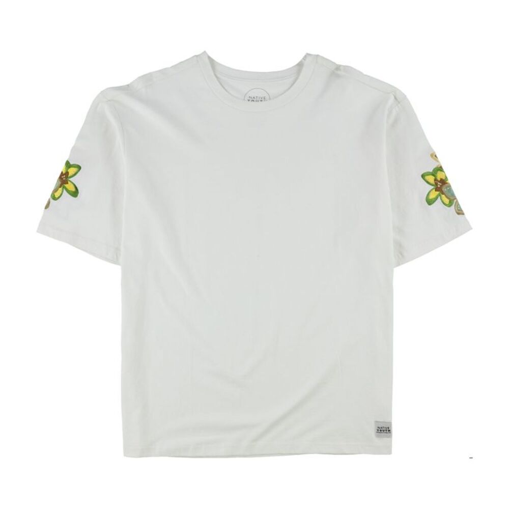 NATIVE YOUTH Mens Embroidered Basic T-Shirt, Multicoloured, XL, DM